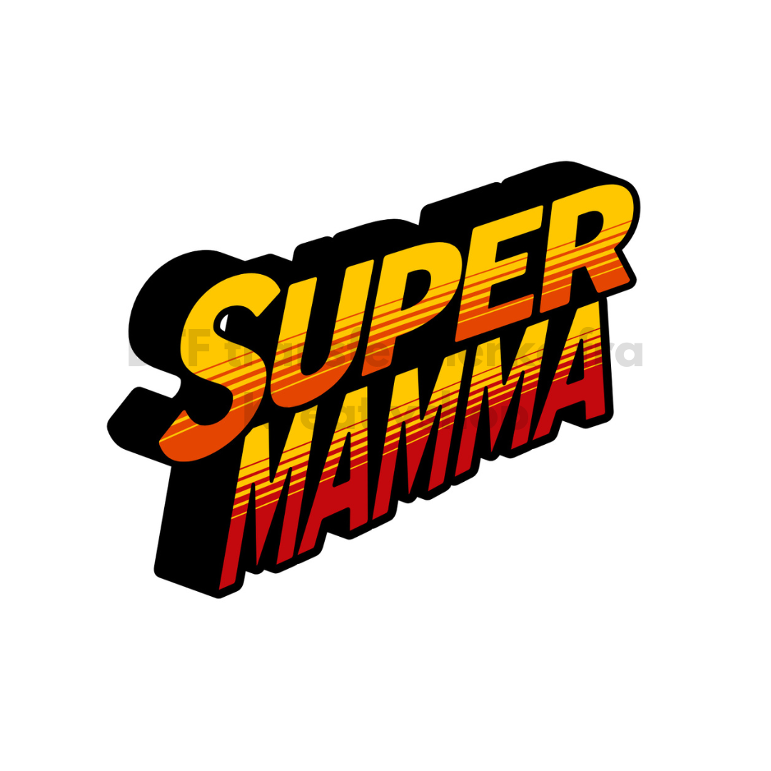 DTF Transfermerke - Supermamma Gul/rød