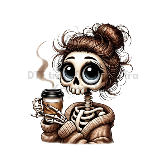 DTF Transfermerke - Coffee skeleton