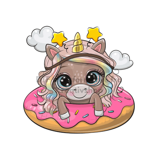 DTF Transfermerke - Unicorn in donut