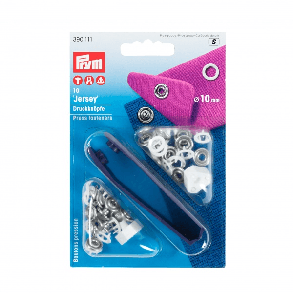 Prym Trykknapper ring hvit Jersey 10 mm 10 stk