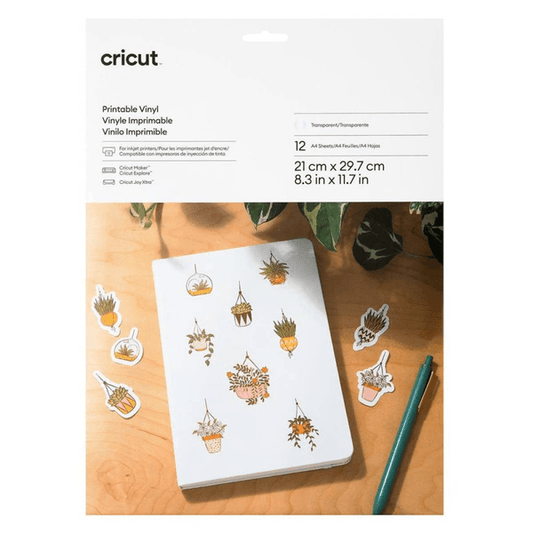 Cricut Printable vinyl transparent 12 pk A4