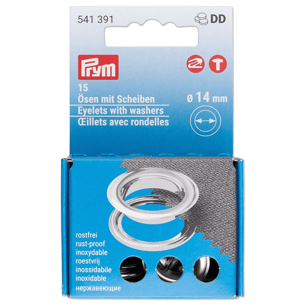 Prym Maljer 14 mm sølv 15 pk