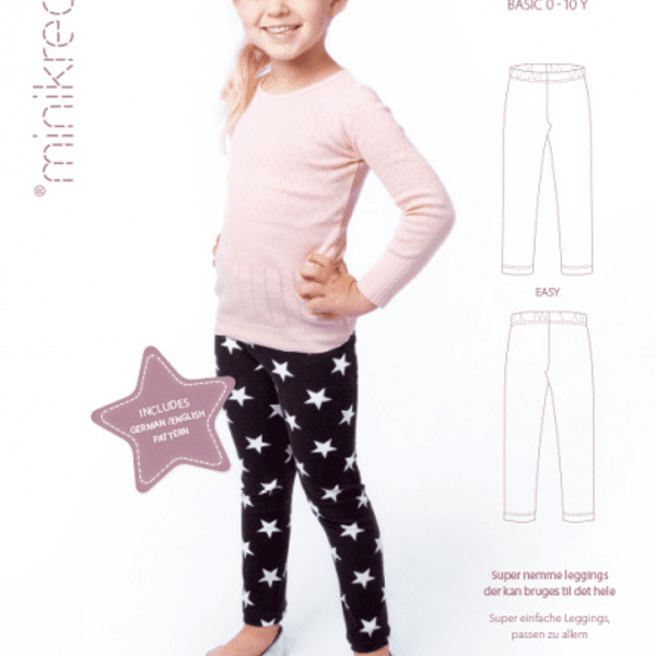 Minikrea Leggings 0 - 10 år - papirmønster